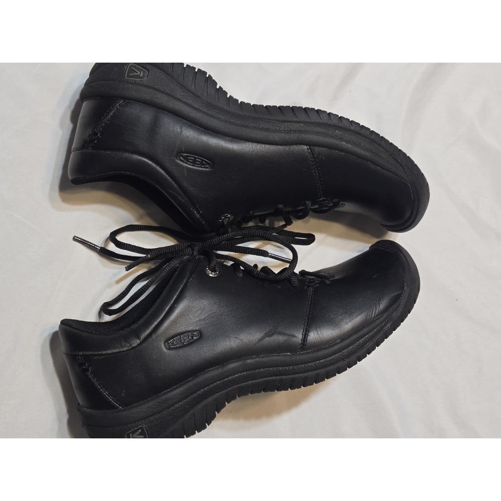 Keen Shoes Womens 9 Utility PTC Oxford 1006999 Black Leather Slip Resistant EUC